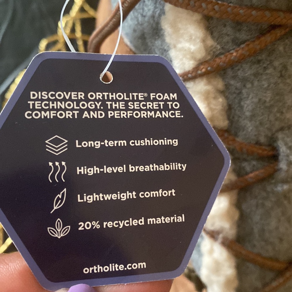 NWT Ortholite suede booties Cognac in color with a touch of gray women size 9.5M - Picture 8 of 9